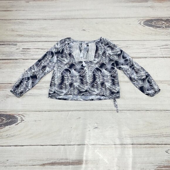 Carve Designs Blouse Long Sleeve Floral Blue White Size Small S - Picture 10 of 16